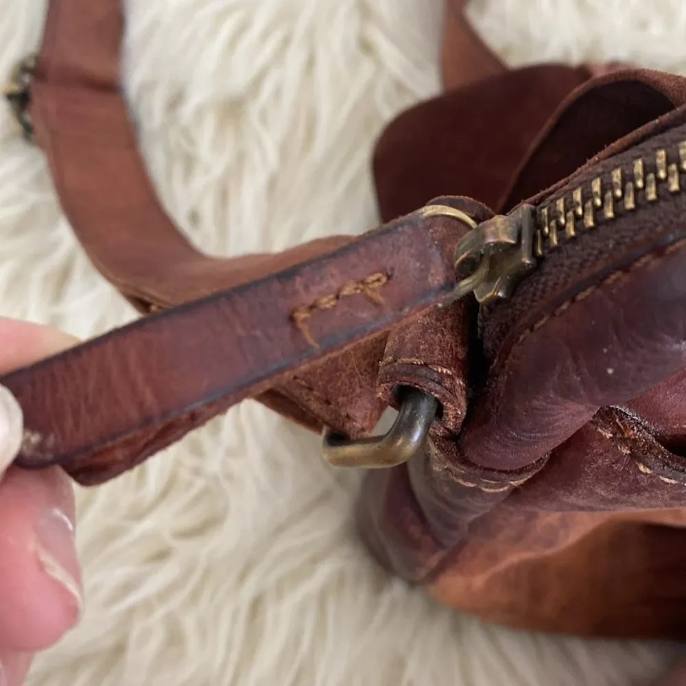 Harbour 2nd: Brown Leather Crossbody Mailer Bag Adjustable Strap Coastal